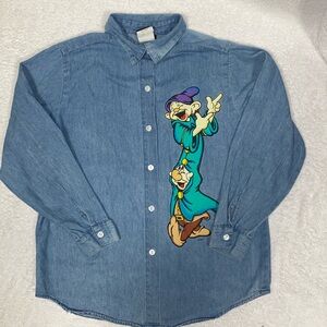 Vintage 90’s Mickey unlimited Jerry Leigh Dopey button down size 12